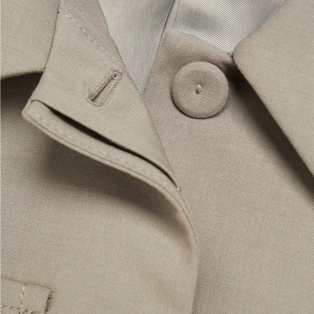 Mango taupe brown grey cropped tailored utility pocket jacket - Picture 9 of 9